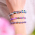 Bracelet de déclaration en verre galaxie en argent sterling 925 avec arc-en-ciel